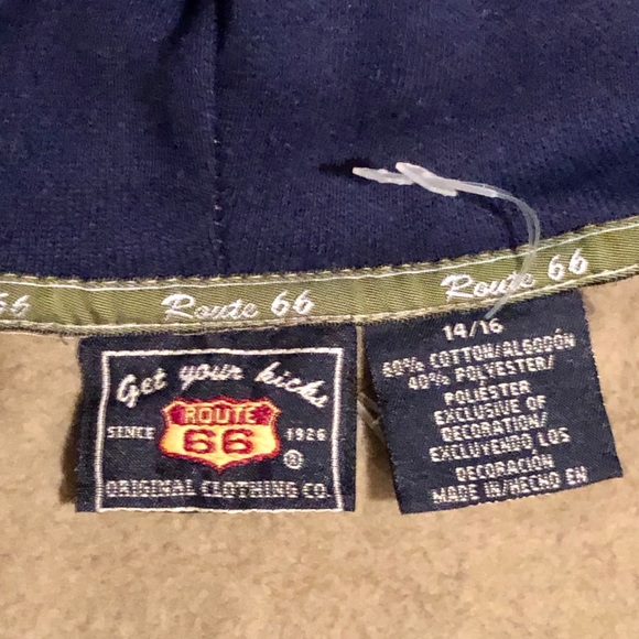 Route 66 | Tan / Pink / Navy | Girls Zip-up Hoodie - Picture 9 of 12